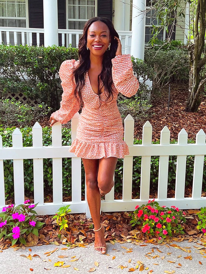 Mickaa Long Sleeve Bodycon Waffle Dress