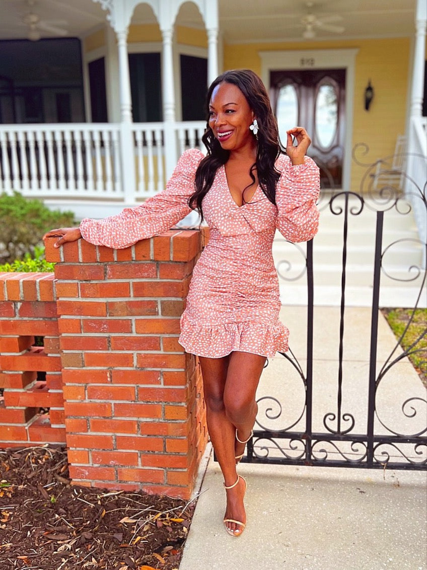 Mickaa Long Sleeve Bodycon Waffle Dress