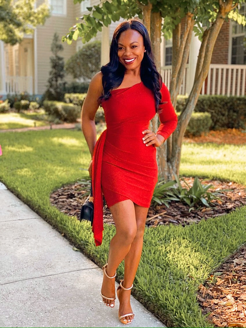 One Shoulder Mini Bodycon Dress
